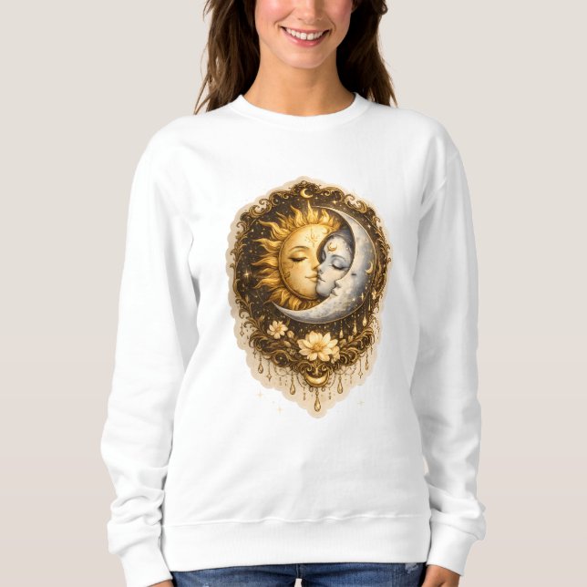 Camiseta Sol Espiritual e Lua Luz Celestial Sagrada (Frente)