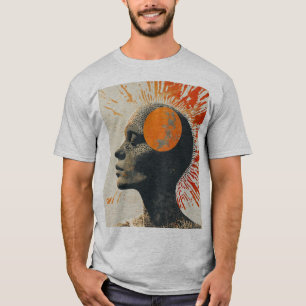 Camiseta "Sol Eterno: Memento Mori Halftone Colagem T-Shir