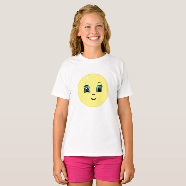 Camiseta Sol Feliz Fofo Moderno (Frente Completa)