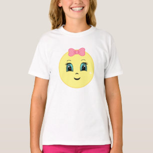Camiseta Sol Feliz Moderno Fofo com Laço