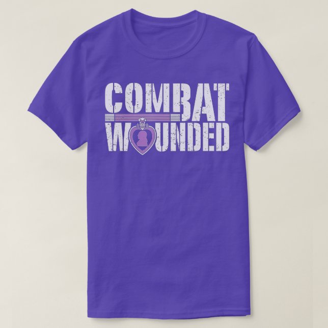 Camiseta Sol Ferido por Veteranos Militares de Coração Roxo (Frente do Design)
