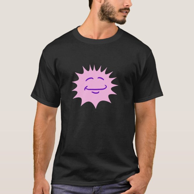 Camiseta Sol Fresco Brilhante Divertido Rosto Feliz Sorriso (Frente)