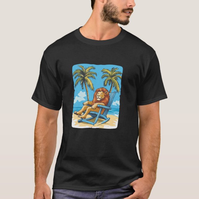Camiseta Sol, Mar e Leão Sua Gráfico Perfeita de Férias (Frente)