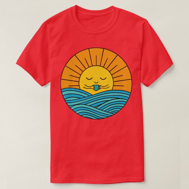 Camiseta Sol natural e café (Frente do Design)