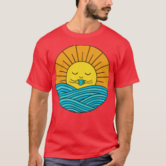 Camiseta Sol natural e café