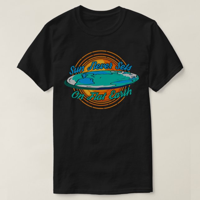 Camiseta Sol Nunca Se Encontra Na Terra Plana Teoria 2 (Frente do Design)