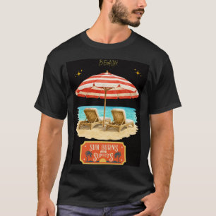 Camiseta sol queima praia de verão 