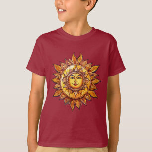 Camiseta Sol Realista Cartoonista - Ilustração Sol Viva