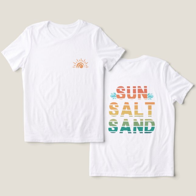 camiseta "sol sal areia" (Design Frente e Verso)