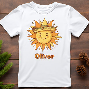 Camiseta Sol Sorridente com Sombrero - Doodle de Festa Enso