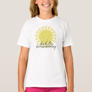 Camiseta Sol Sorridente de Volta ao Primeiro Dia de Ensino 