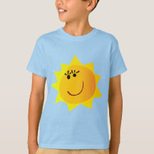 "Sol Sorridente Feliz" Gráfico Amarelo Brilhante M