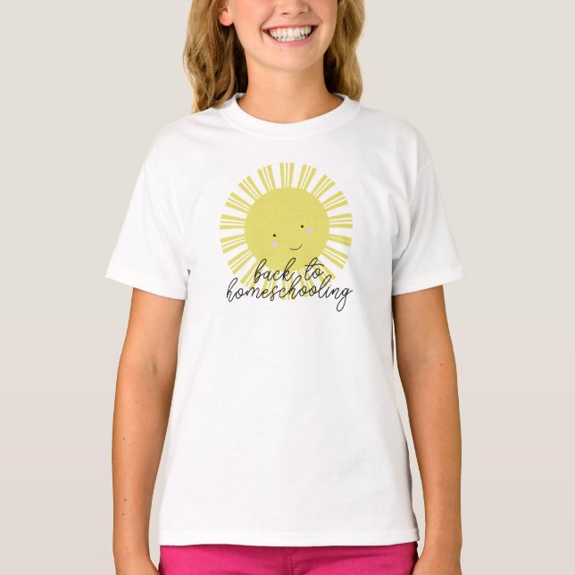Camiseta Sol sorrindo de volta para o ensino básico Primeir (Frente)