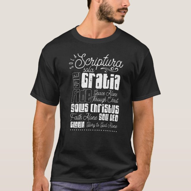 Camiseta Sola Scriptura Protestante, Reforma Cristã 5  (Frente)
