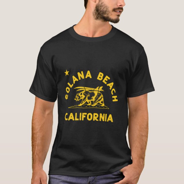 Camiseta Solana Beach California Flag Bear Surf Ca Vi (Frente)