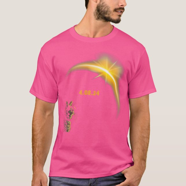 Camiseta Solar Cat Eclipse View Totality 8 April 2024 Astro (Frente)