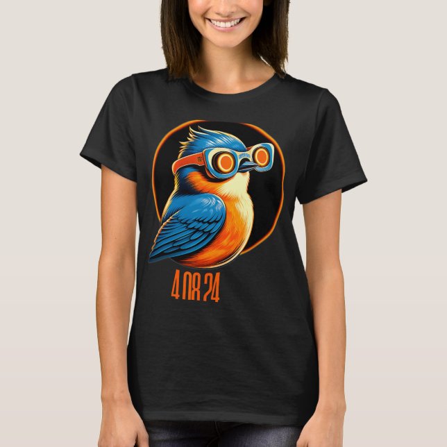 Camiseta Solar Eclipse 04 08 2024 Oriental Bluebird Eclipse (Frente)