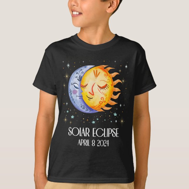 Camiseta Solar Eclipse 2024 Cute Solar Eclipse Kids Boys Gi (Frente)