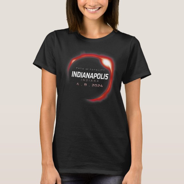 Camiseta Solar Eclipse 2024 Indianapolis Indiana abril 8 20 (Frente)