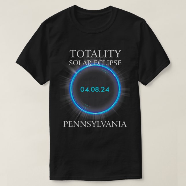 Camiseta Solar Eclipse 2024 Pennsylvania 040824 Astronomy L (Frente do Design)