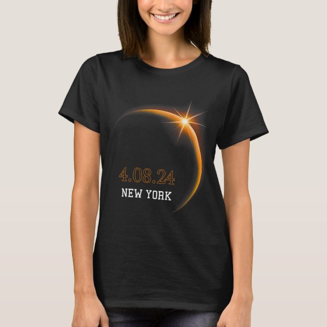 Camiseta Solar Eclipse 2024 Primavera de Totalidade de Nova (Frente)