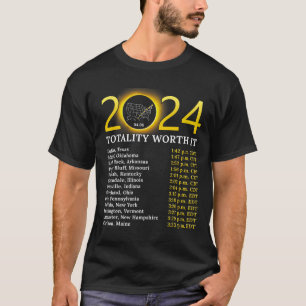 Camiseta Solar Eclipse 2024 Totalidade Engraçada Vale Total