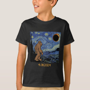 Camiseta Solar Eclipse Bigfoot Starry Night Sasquatch Men W