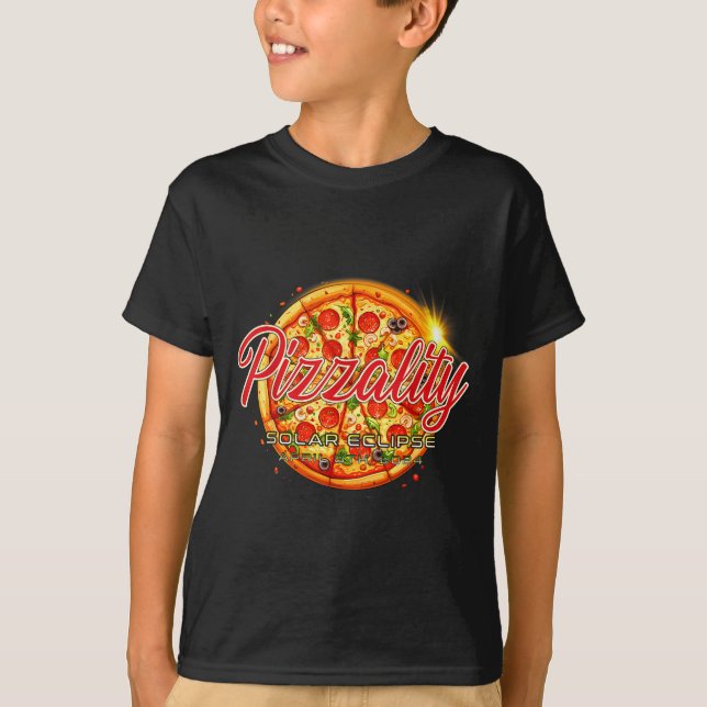 Camiseta Solar Eclipse Pizzality Eclipse Pizza Illustration (Frente)