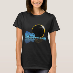 Camiseta Solar Eclipse Violão Natureza Lua Estilo Retroativ