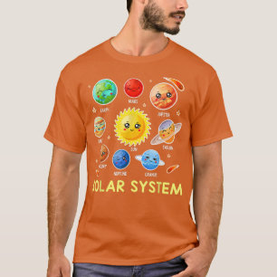 Camiseta Solar System Cute Face Planet Space Science boy gi