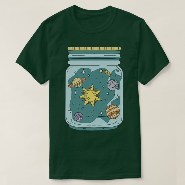 Camiseta Solar System Jar Astronaut Astral Cosmic Design Fo (Frente do Design)