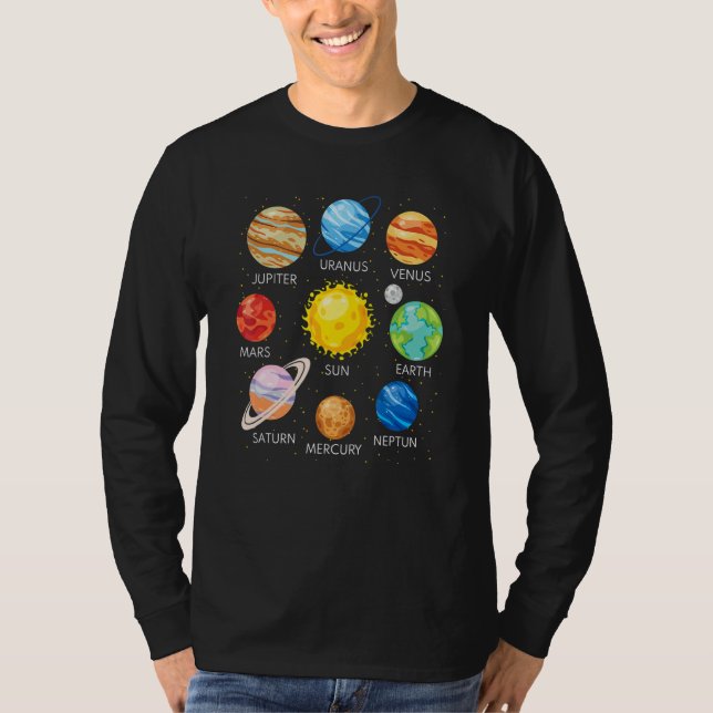 Camiseta Solar System Planets Science Space Galaxy Universe (Frente)