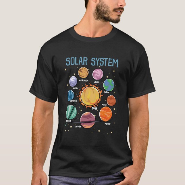 Camiseta Solar System Planets Science Space Stem (Frente)