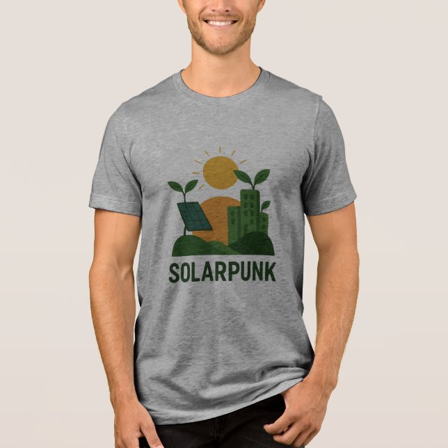 Camiseta Solarpunk Dreamscape - Harmonia da Natureza Futurí (Frente)
