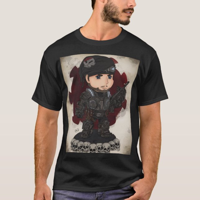 Camiseta Soldado Chibi Blindado Estilo COG (Frente)