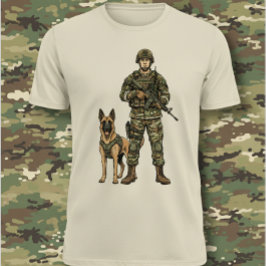 Camiseta Soldado com Cão Militar