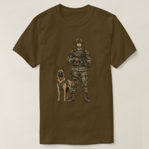 Camiseta Soldado com Cão Militar