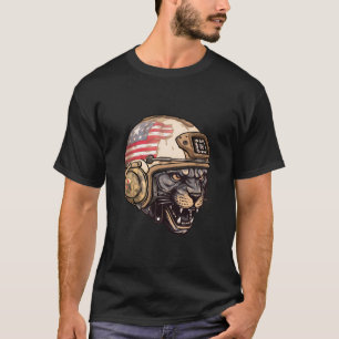 Camiseta Soldado com Capacete Pantera Guerreiro Tático Arte