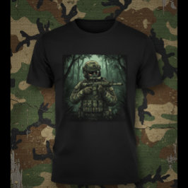 Camiseta Soldado com equipamento na Selva