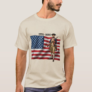 Camiseta Soldado da Guerra Revolucionária e Bandeira Americ