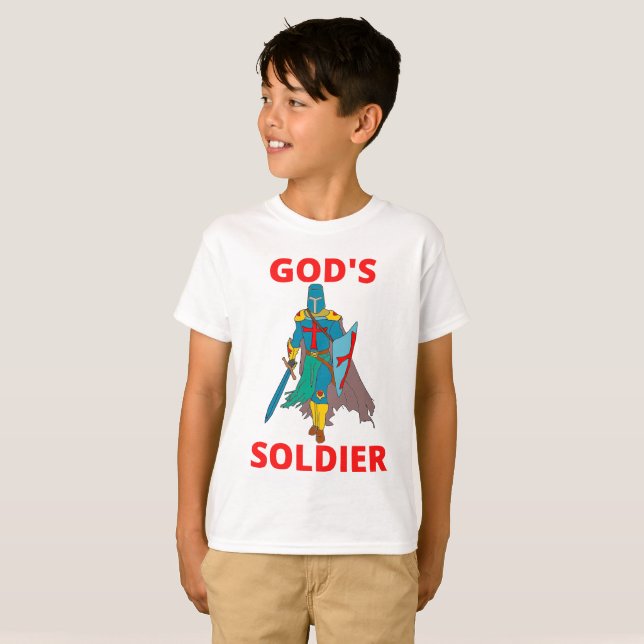 Camiseta Soldado de Deus em Braços (Frente Completa)
