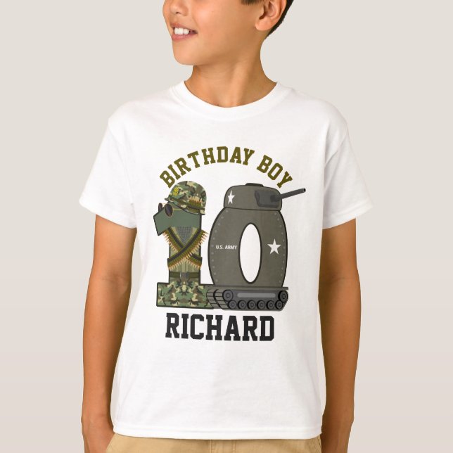 Camiseta Soldado Décimo Garoto de Aniversário Militar (Frente)