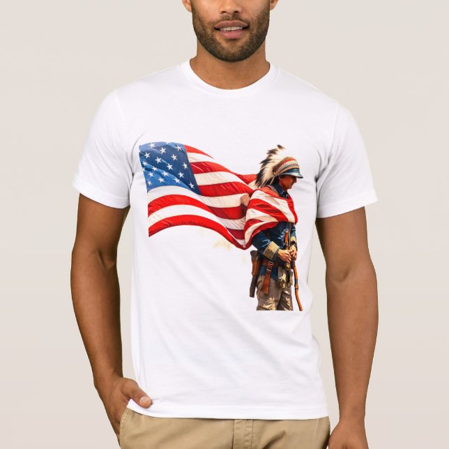 Camiseta soldado índio americano (Frente)