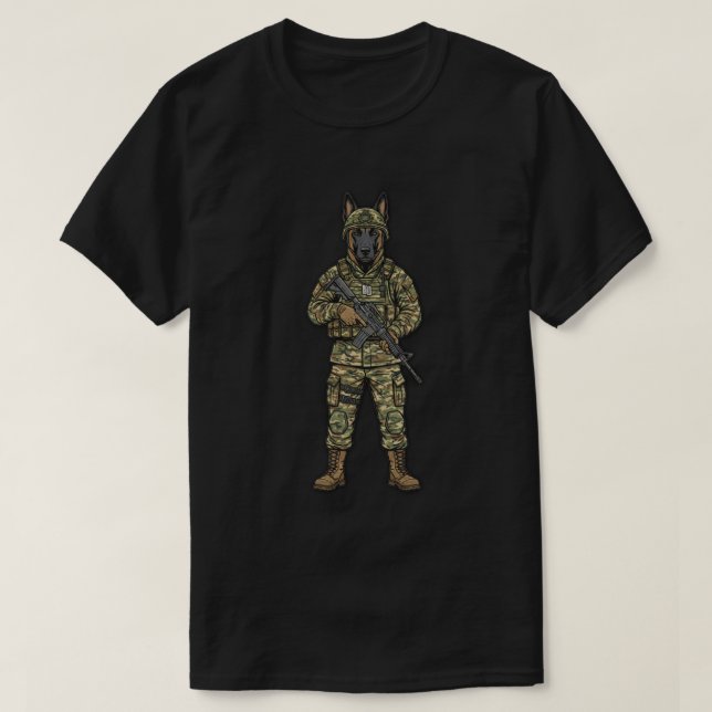 Camiseta Soldado Malinois Belga (Frente do Design)