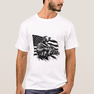 Camiseta Soldado Militar Americano Bandeira Arte Patriótica