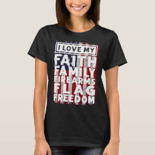 Camiseta Soldado Veteran Eu Amo Minha Família Faith Armas D