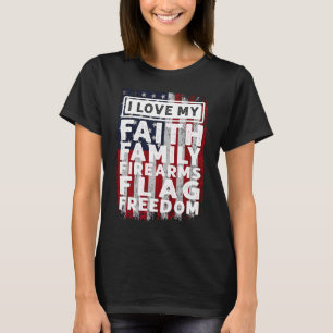 Camiseta Soldado Veteran Eu Amo Minha Família Faith Armas D