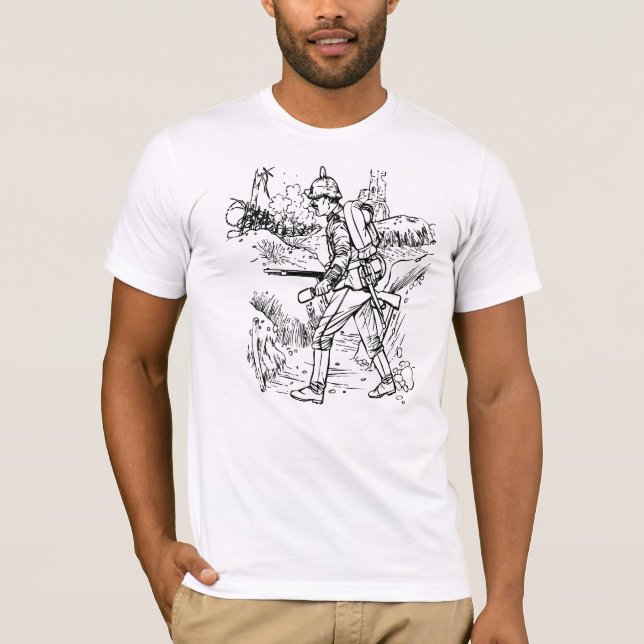 Camiseta Soldado WW1 alemão que espera Beatle na trincheira (Frente)