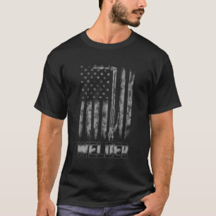 Camiseta Soldador Americano de Distância Bandeira Usa Solda