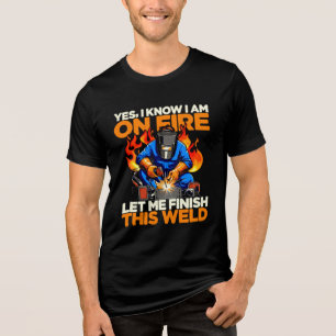 Camiseta Soldador Engraçado Sim Eu Sei Que Estou Em Chamas 